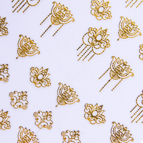 Naklejki do paznokci cienkie samoprzylepne wzory ornamenty CB-174 złote