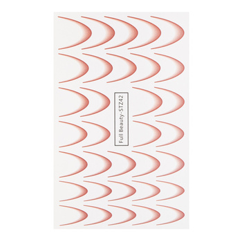 Gradientowe naklejki wodne na paznokcie/ French/ Ombre/Francuska linia uśmiechu 33szt czerwone STZ42