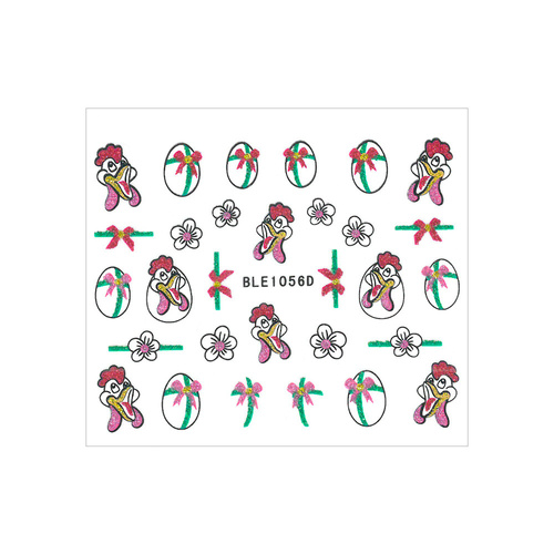 Naklejki do paznokci 3D samoprzylepne brokatowe wielkanocne BLE 1056D