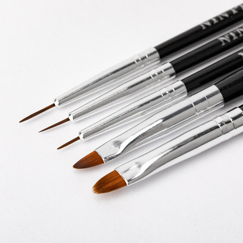 Pędzelek do żelu czarny opalizujący owalny NTN Premium rozmiar 6