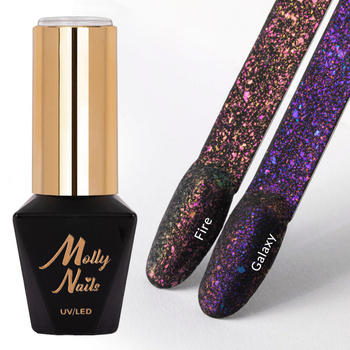 Top matowy no wipe z drobinkami Molly Nails Princess Satin Top Galaxy Nr 8 10g