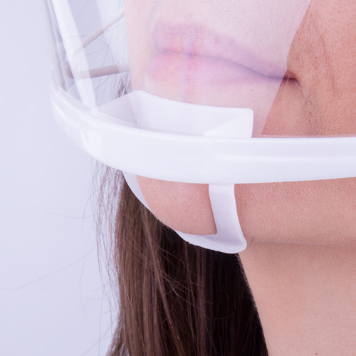 Mini przyłbica ochronna na brodę do zabiegów wielokrotnego użytku biała 1 szt