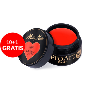 10+1gratis Pasta do zdobień ProArt Paste Molly Nails Orange Neon HEMA/Di-HEMA Free 5g Nr 8