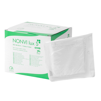 Kompresy jałowe włókninowe gaziki tamponada podologiczna wrastające paznokcie 7,5x7,5cm 30g 75szt