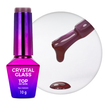 Kolorowy top bez przemywania top no wipe Crystal Glass Molly Nails Purple Plum HEMA/Di-HEMA Free 10g