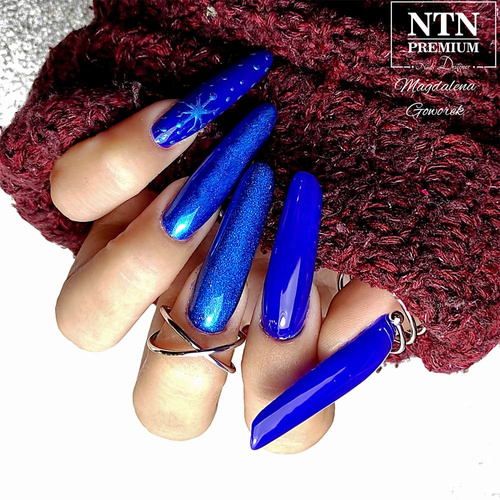 Pyłek lustrzany efekt do zdobień paznokci Glass Effect Allepaznokcie Blue Nr 8