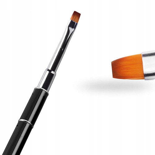 Pędzelek do akrylożelu dwustronny ze szpatułką Nr 4