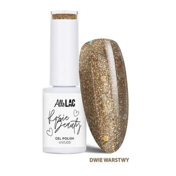 Lakier hybrydowy LED/UV Gel Polish AlleLac x Rosie Beauty Dark Gold HEMA/Di-HEMA Free 6g