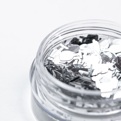 Ozdoba do paznokci kieliszki srebrne holo Molly Nails 2g