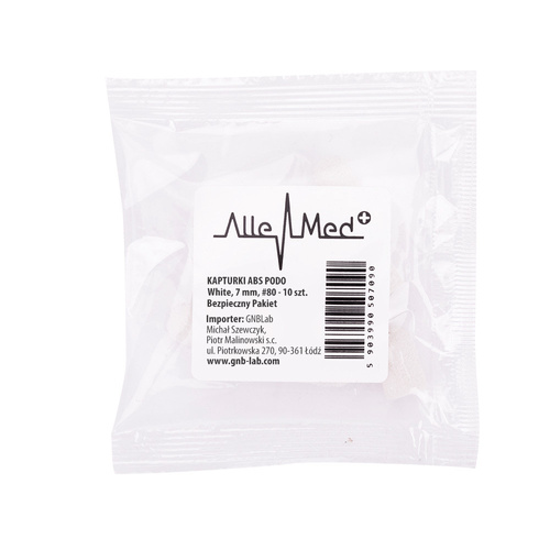 Kapturki do pedicure 7 mm gradacja 80 10 szt ABS Podo AlleMed Biały White
