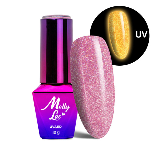 Lakier hybrydowy świecący w ciemności kocie oko MollyLac Night Glowing Sweetest Perfection HEMA/Di-HEMA Free 10g Nr 672