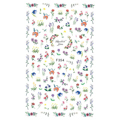 Naklejki do paznokci cienkie samoprzylepne kwiaty F354