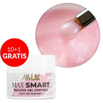 10+1gratis Żel budujący gęsty AlleLac Max Smart Builder Gel Control Glitter Ice Pink 45g