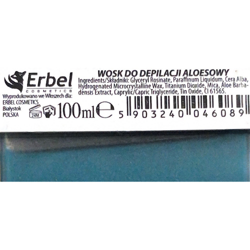 Wosk do depilacji wąska rolka Erbel Aloes 100 ml