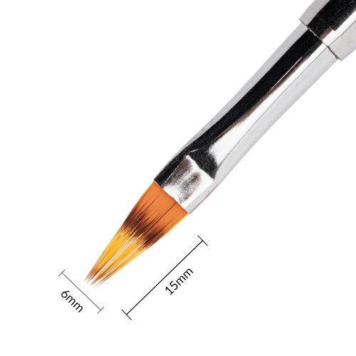 Pędzelek dwustronny do żelu Nr 4 kwadratowy i do zdobień 6mm AlleLac różowy