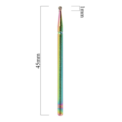 Frez diamentowy Unicorn tęczowy kulka mini ball Nr 28