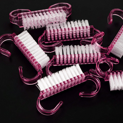 Szczoteczka do manicure i pyłu mała różowa 50szt