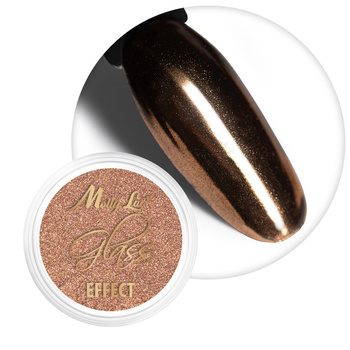 Pyłek lustrzany efekt do zdobień paznokci MollyLac Glass Effect Carmel Nr 13