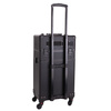 Kuferek kosmetyczny XXXL 4w1 walizka kosmetyczna na kółkach obrotowych 360 - Czarny gładki z czarnymi okuciami