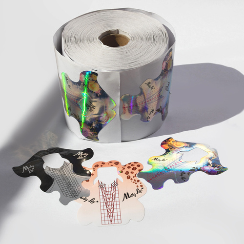 Szablony formy do paznokci 2w1 salonowe i mistrzowskie MollyLac Kwiaty Holo 500 szt