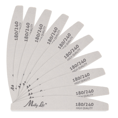 Pilnik do paznokci Bezpieczny Pakiet łódka półksiężyc MollyLac zebra 180/240 High Quality 1 szt