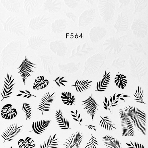 Naklejki do paznokci cienkie samoprzylepne liście F564