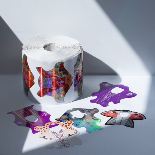 Szablony formy do paznokci 2w1 salonowe i mistrzowskie MollyLac Kwiaty Holo 500 szt