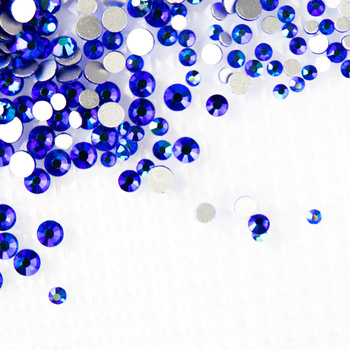 Cyrkonie do paznokci szklane Blue Zircon AB mix rozmiarów ok.1440 szt paczka