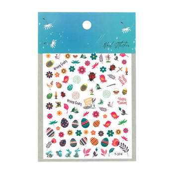 Naklejki do paznokci cienkie samoprzylepne wielkanocne T-374