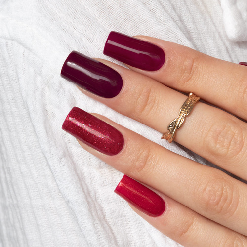 5+1gratis Lakier hybrydowy MollyLac Bling it on! Red me now 10g Nr 506