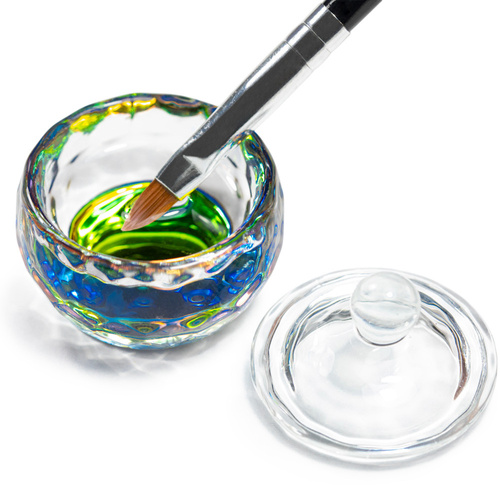 Kieliszek szklany z pokrywką na liquid, cleaner hennę Nr 1