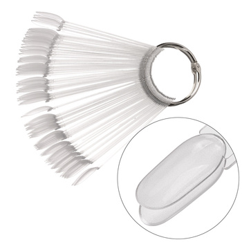 Wzornik próbnik migdał na kole do żeli lakierów hybryd i pyłków transparentny 50 szt mat