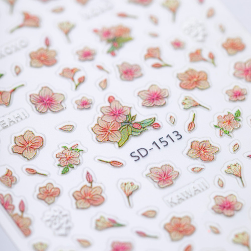 Naklejki do paznokci 5D samoprzylepne kwiaty SD-1513