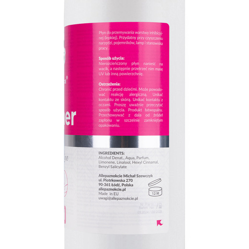 Cleaner zapachowy do przemywania warstwy dyspersyjnej Allepaznokcie Perfume Line 1000 ml