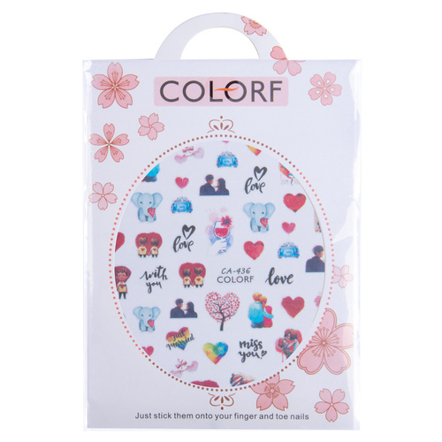 Naklejki do paznokci cienkie samoprzylepne walentynkowe CA-436