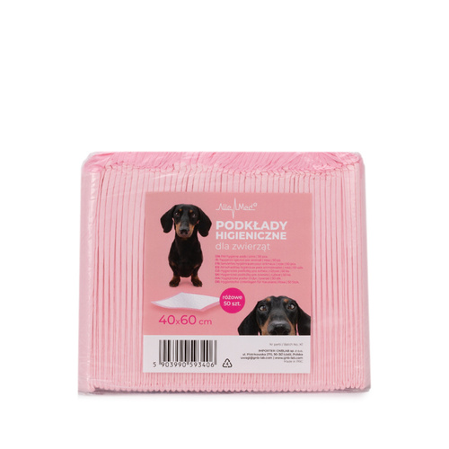 16sztuk Podkłady mata maty chłonne dla psa nauka sikania higiena czystość AlleMed 50 szt. 40x60 cm różowe