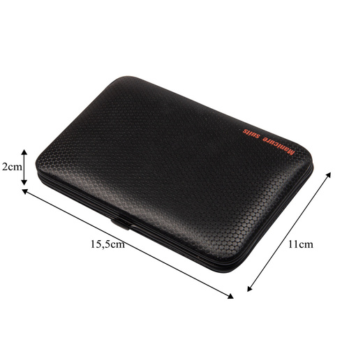 Zestaw 18 akcesoriów kosmetycznych do manicure, pedicure i zabiegów na twarz w czarno - czerwonym etui - CC046