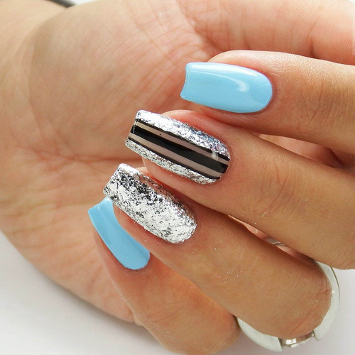 Pyłek do paznokci metaliczne Płatki Alu Allepaznokcie ponętne srebro 0,2 g Nr 1