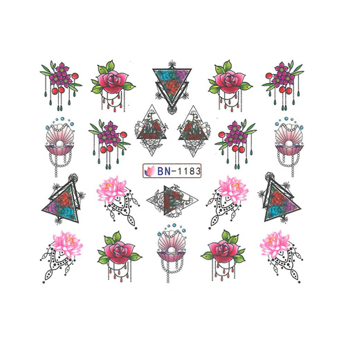 Naklejki wodne do paznokci wzory ornamenty BN-1183