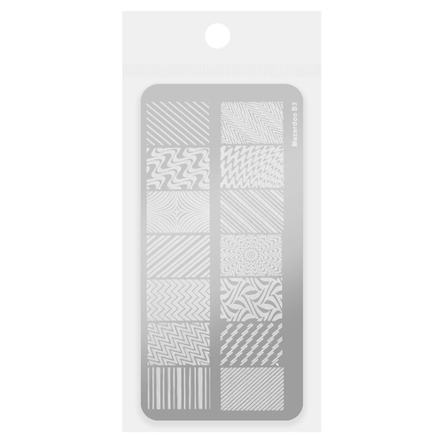 Blaszka do stempli ze wzorkami Mezerdoo B3