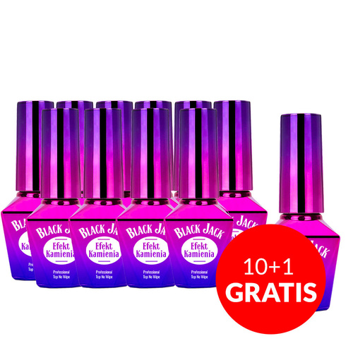 10+1gratis Jack Top MollyLac no wipe z drobiną Black 10g