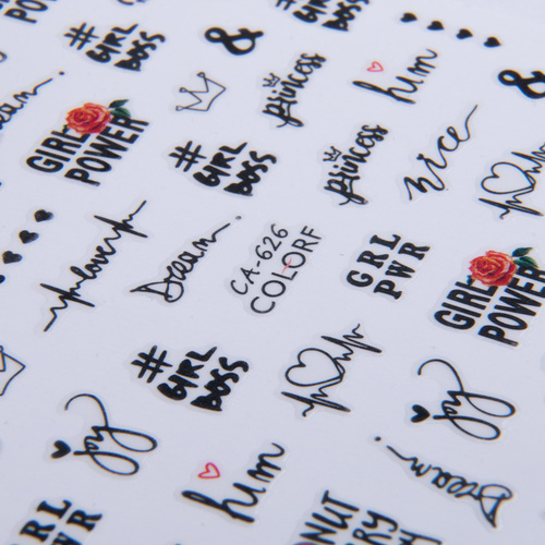 Naklejki do paznokci cienkie samoprzylepne walentynkowe CA-626