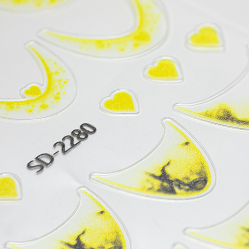 Naklejki samoprzylepne na paznokcie 5D/ French/ Francuska linia uśmiechu 20szt yellow SD-2280