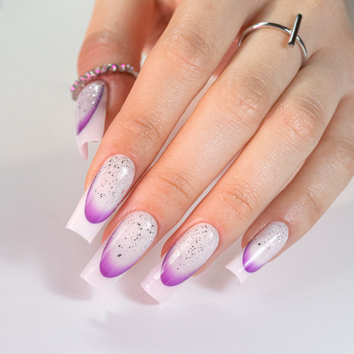 Gradientowe naklejki samoprzylepne na paznokcie/French/Ombre/Francuska linia uśmiechu 23szt. fioletowe SD-1926