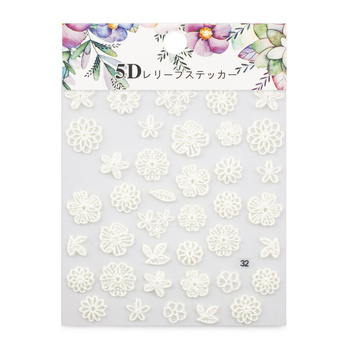 Naklejki do paznokci samoprzylepne 5D kwiaty Nr 32