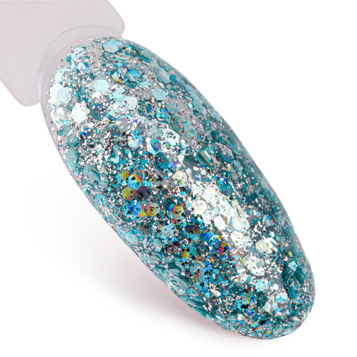 5+1gratis Lakier hybrydowy brokatowy MollyLac Born To Glow Mesmerise 10 g Nr 575