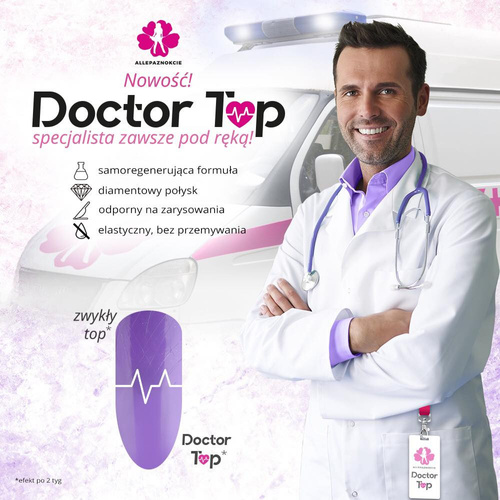 Top nabłyszczający samoregenerujący no wipe bez przecierania Doctor Top MollyLac Clear 10g