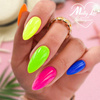 Baza kauczukowa z kolorem 2w1 neonowa do szybkiego manicure i pedicure Fluo Rubber Base 2in1 MollyLac Mambo Mix 10 gram Nr 7