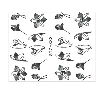 Naklejki wodne do paznokci kwiaty STZ-883