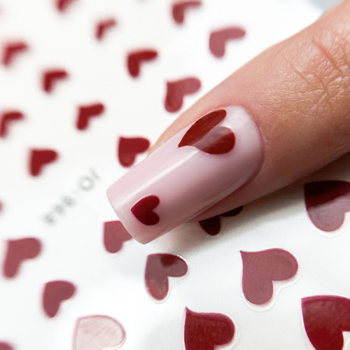 Naklejki do paznokci cienkie samoprzylepne serduszka JO-968